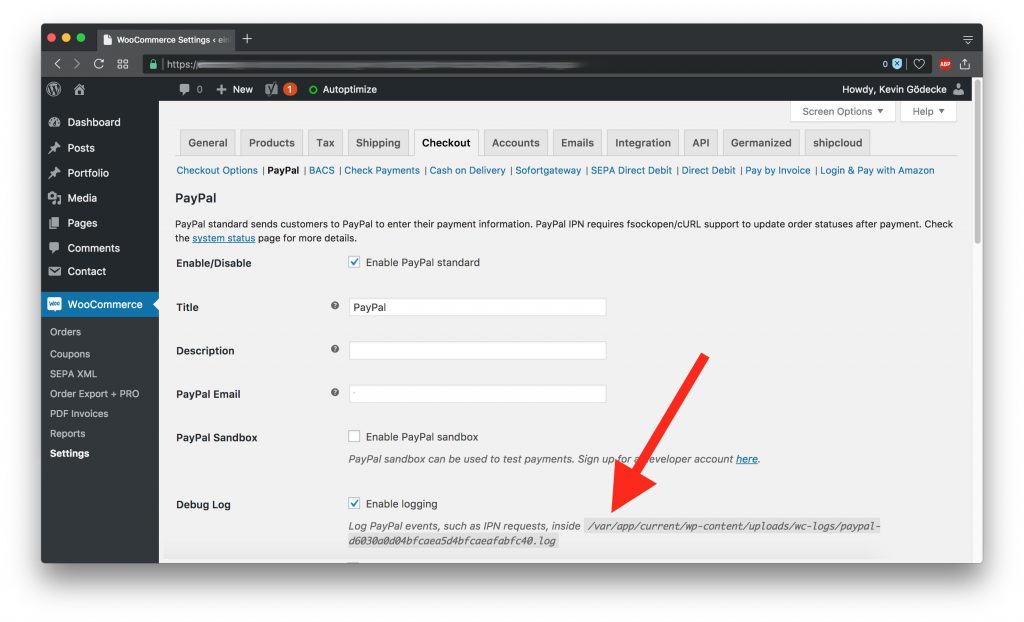 Retrieve WooCommerce Log Path